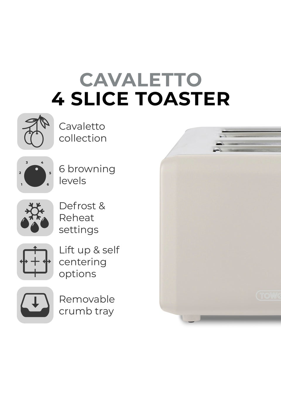 Tower Cavaletto 4 Slice Toaster