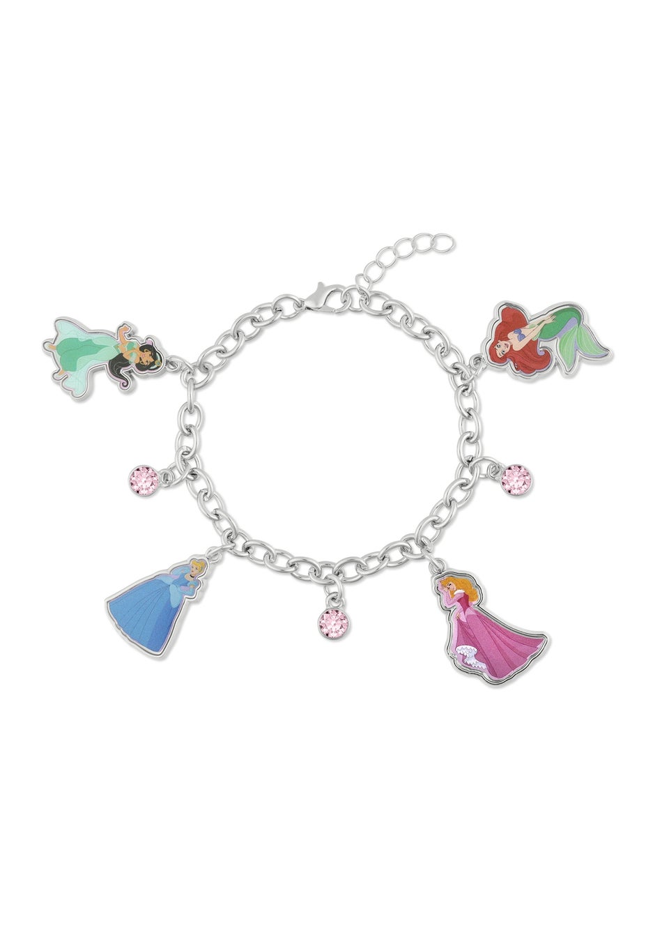 Disney Princess Enamel Costume Crystal Charm Bracelet