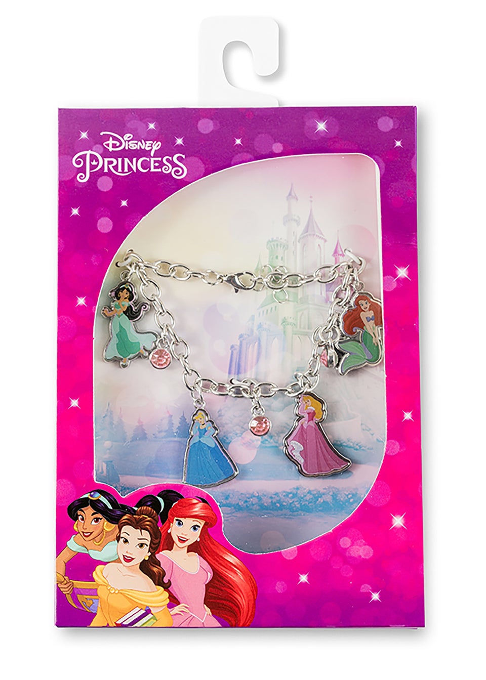 Disney Princess Enamel Costume Crystal Charm Bracelet