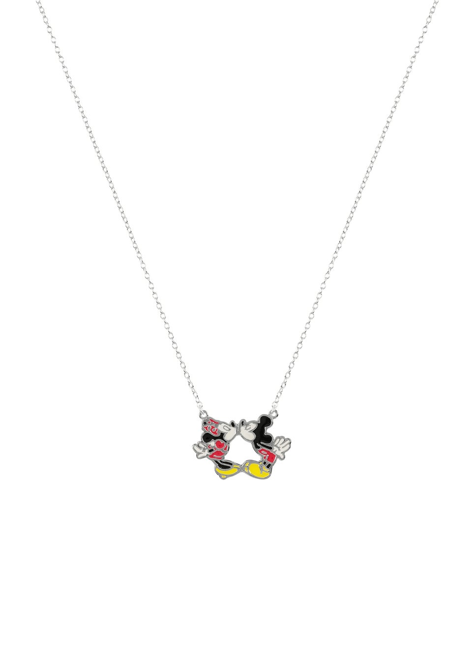 Disney Enamel Kissing Mickey and Minnie Mouse Necklace