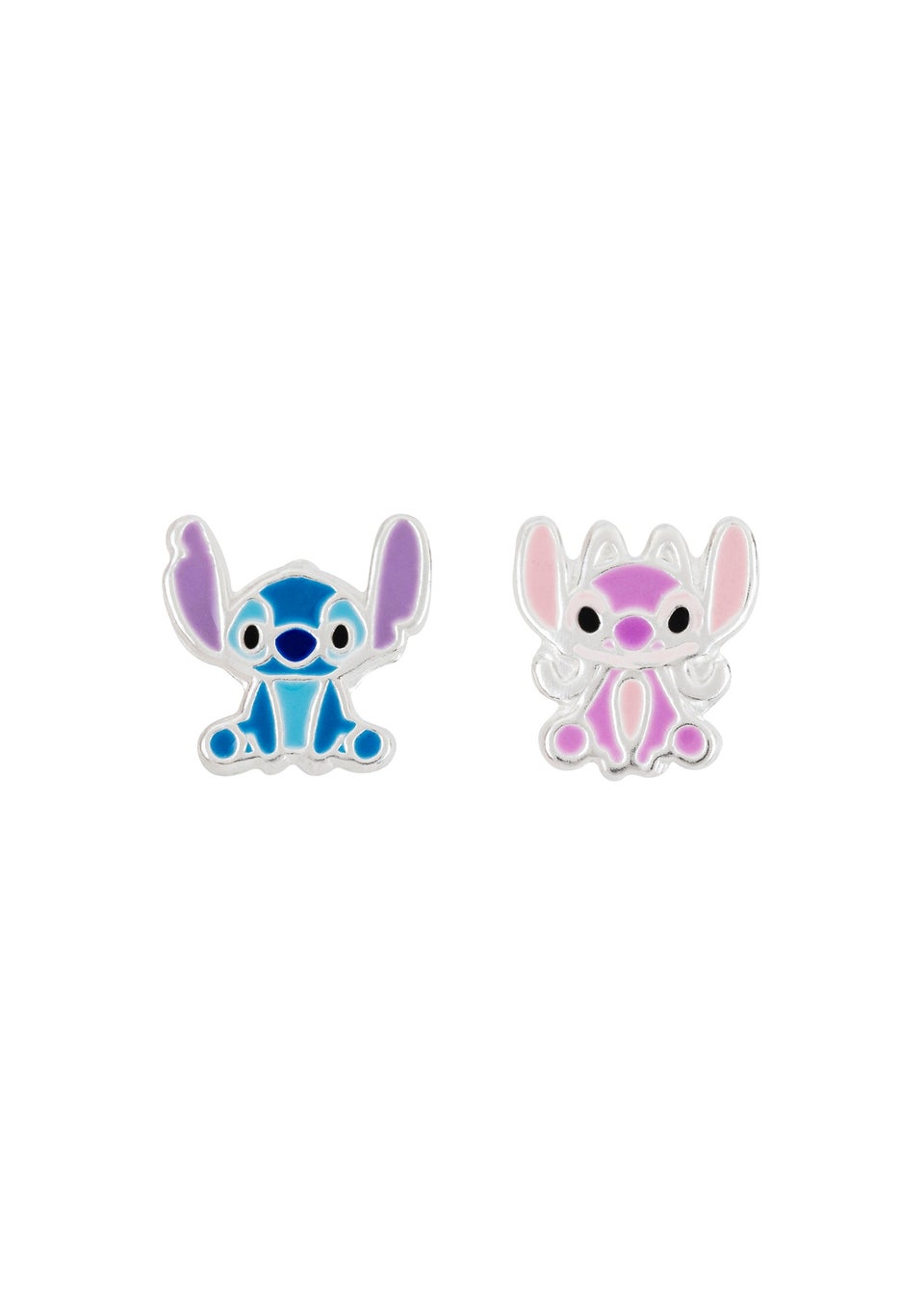 Disney Stitch Sterling Silver Enamel Stamp Stud Earrings