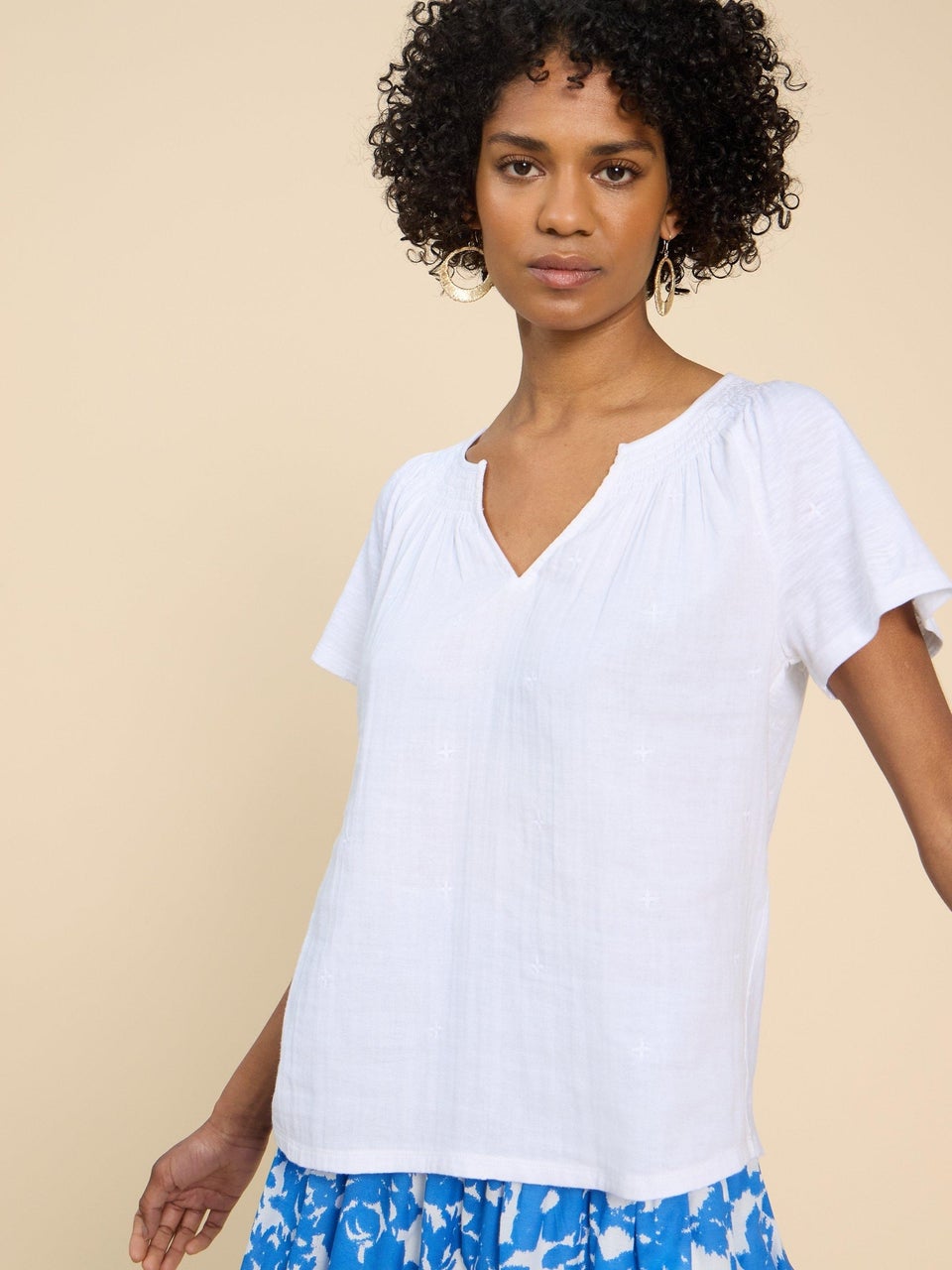 Luella Bestickte Bluse mit Keilausschnitt