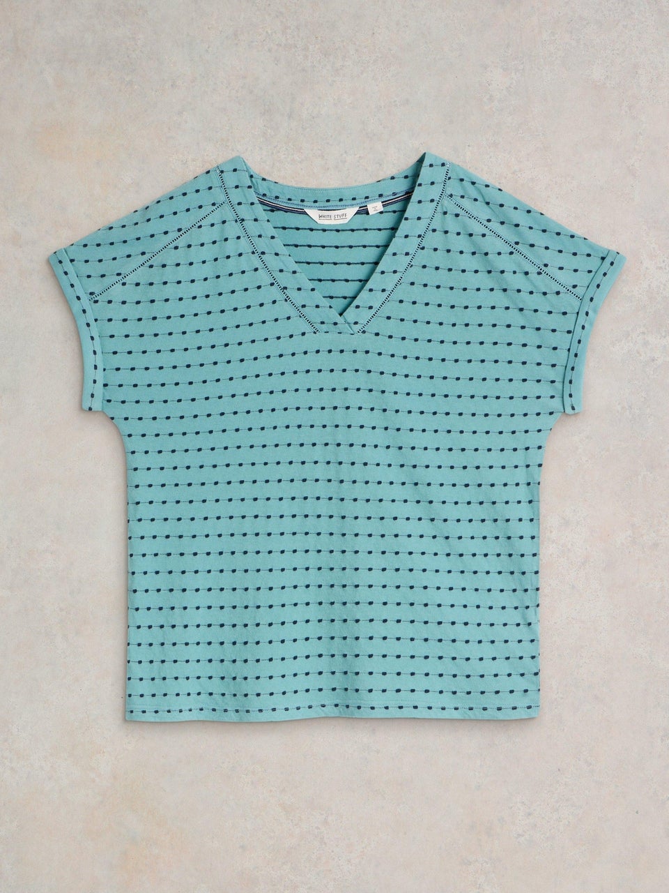 Besticktes Streifen-T-Shirt