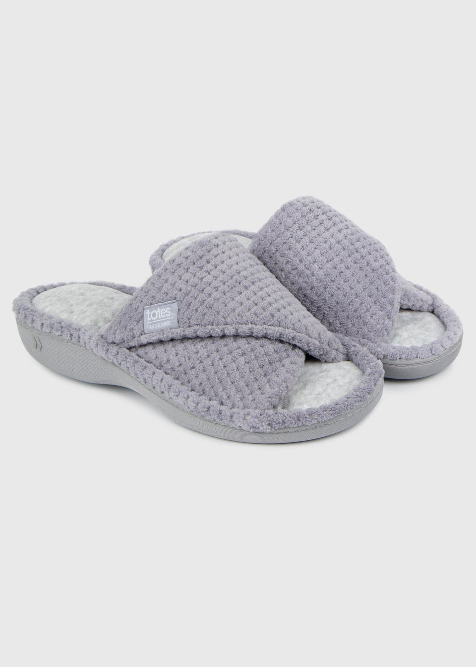 Grey open toe slippers top
