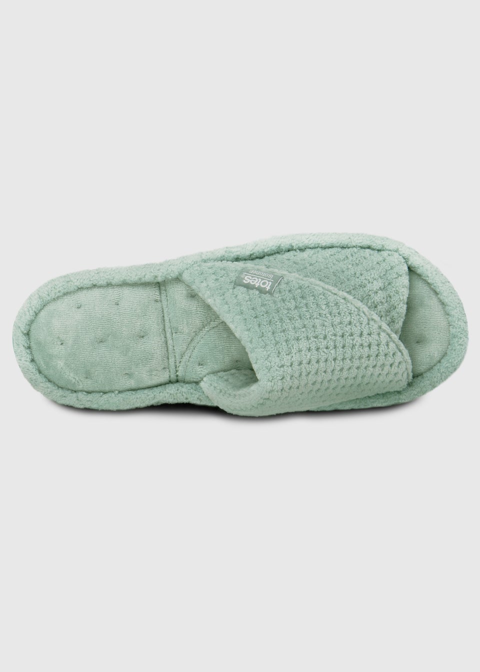 Totes Isotoner Mint Popcorn Turnover Open Toe Slippers Matalan