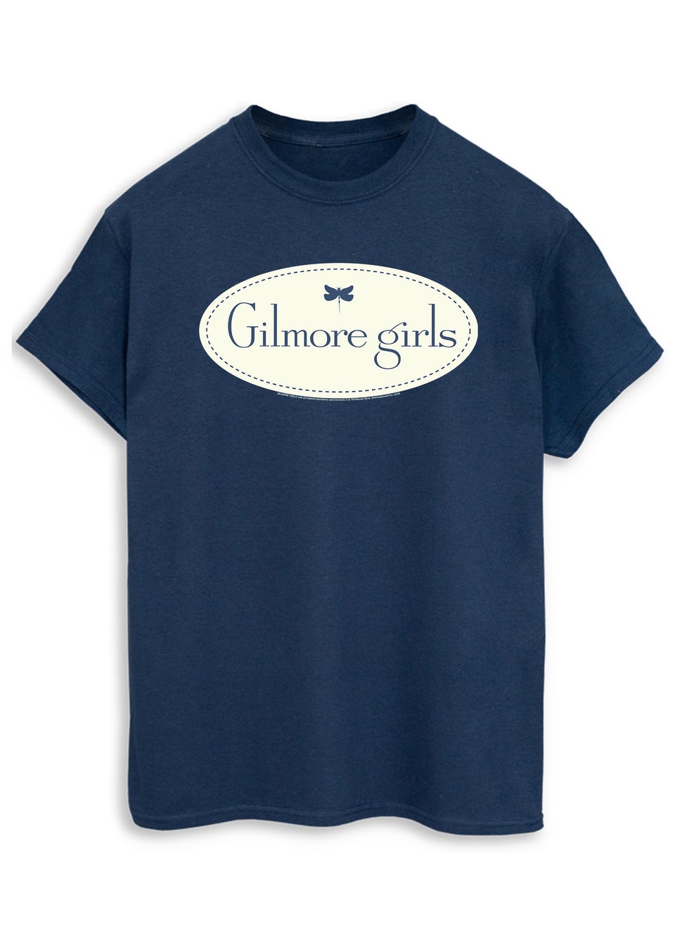Gilmore Girls Logo Women Navy Printed Boyfriend Fit T-Shirt