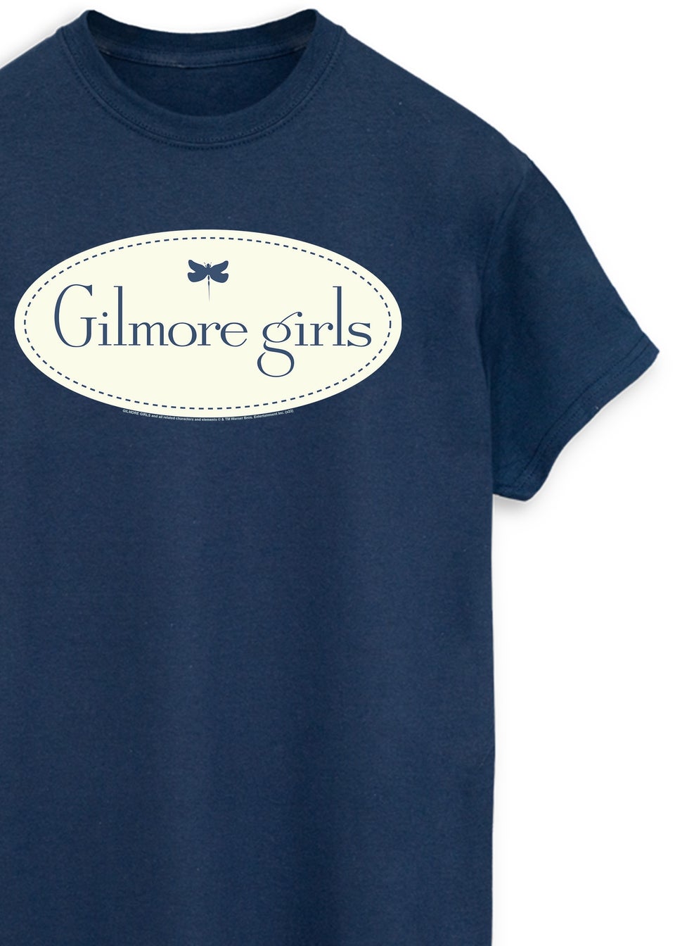 Gilmore Girls Logo Women Navy Printed Boyfriend Fit T-Shirt