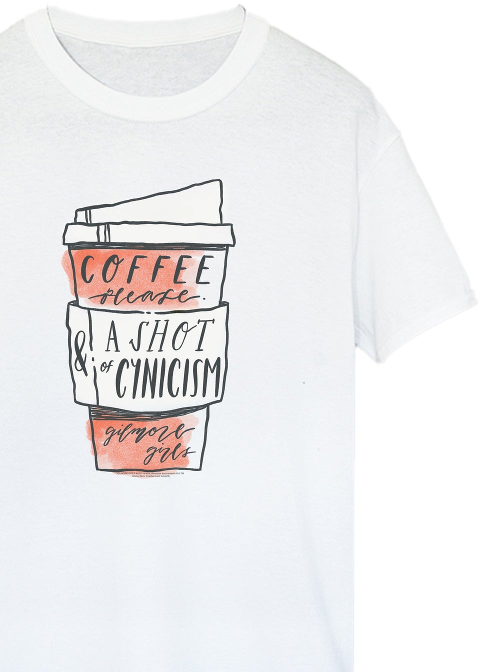 Gilmore Girls White Coffee Please Printed Boyfriend Fit T-Shirt