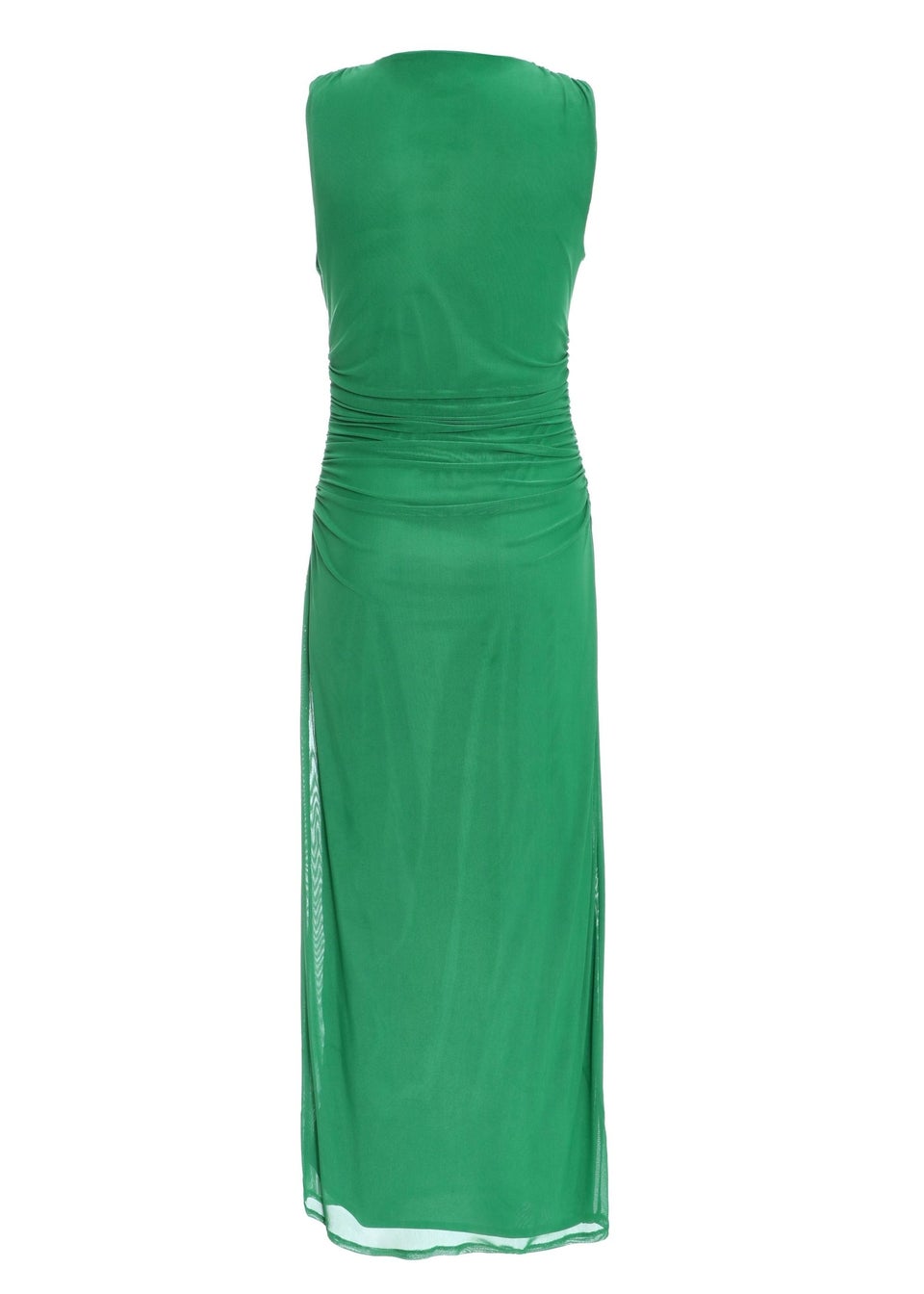 Quiz Green Mesh Ruched Bodycon Midaxi Dress
