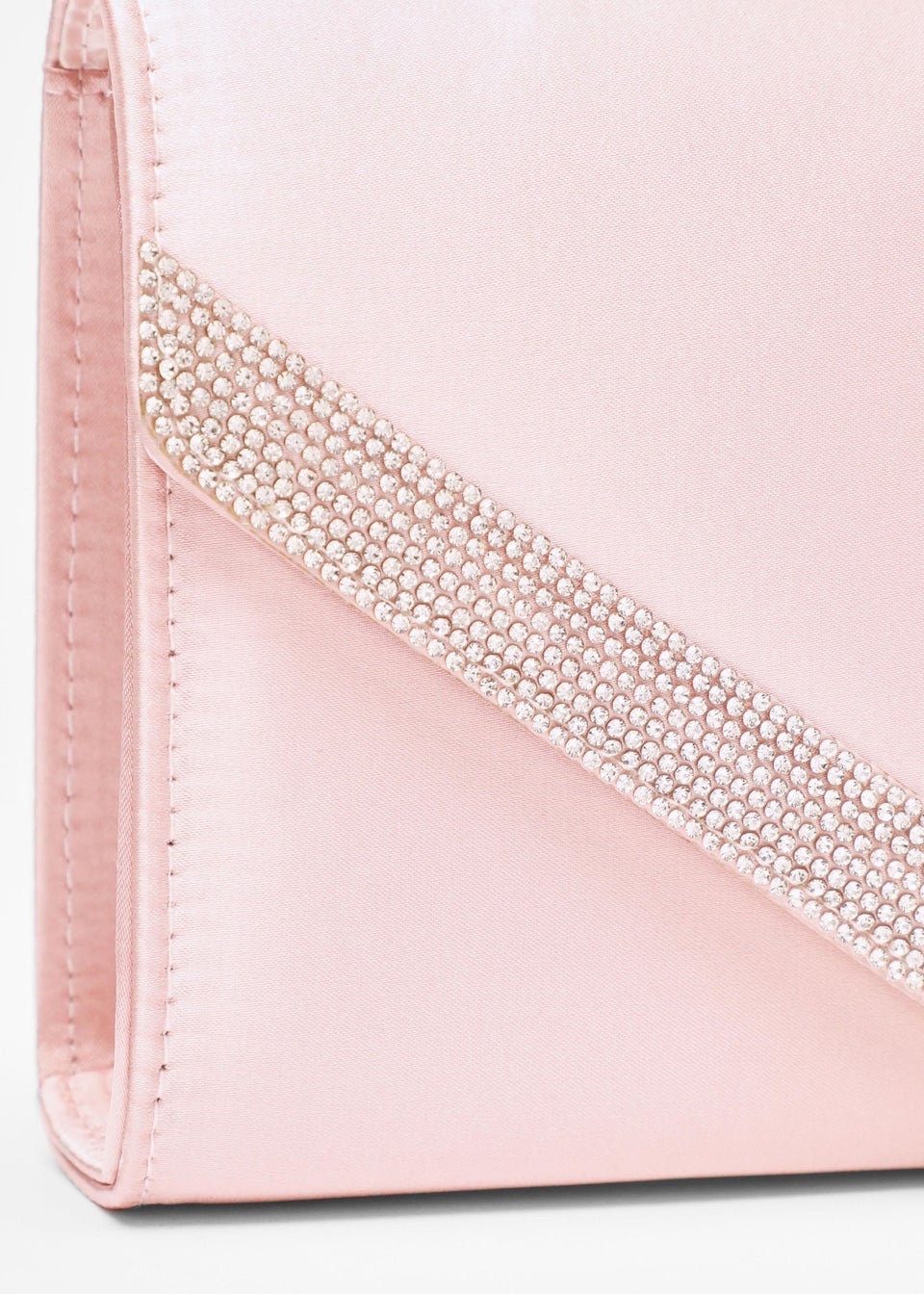 Quiz Pink Diamante Trim Clutch Bag