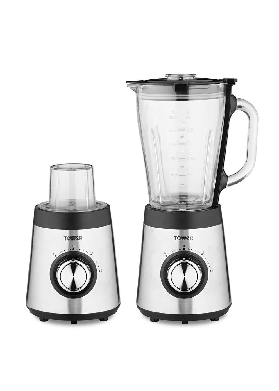 Tower 500W Glass Jug Table Blender Stainless Steel