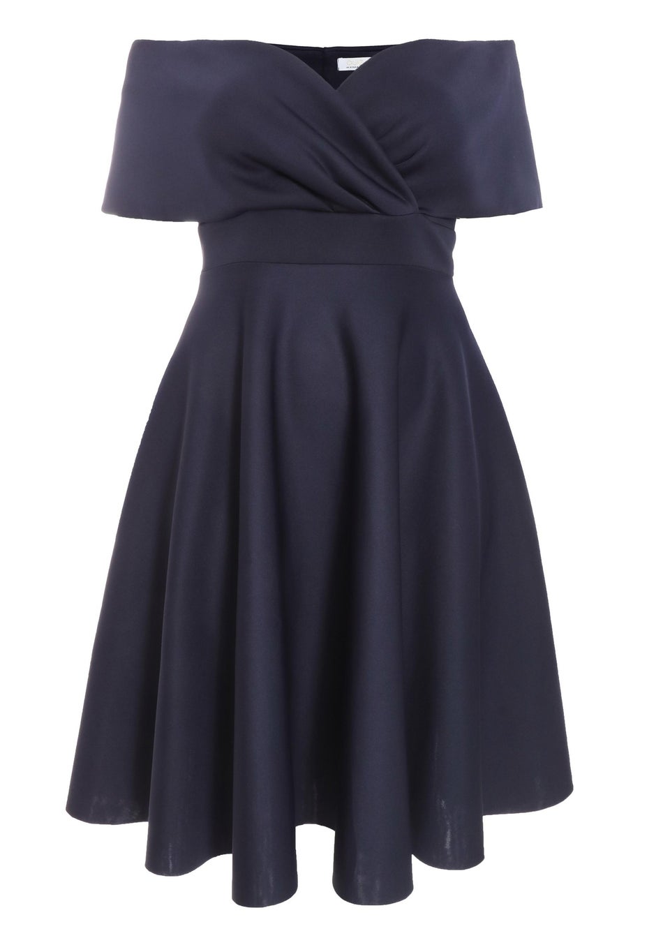 Quiz Blue Curve Midi Skater Dress