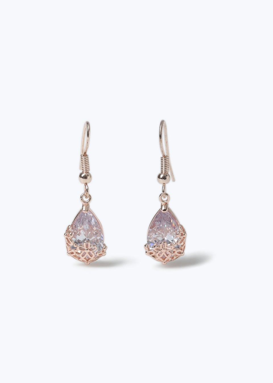 Gold Cubic Zirconia Drop Earrings