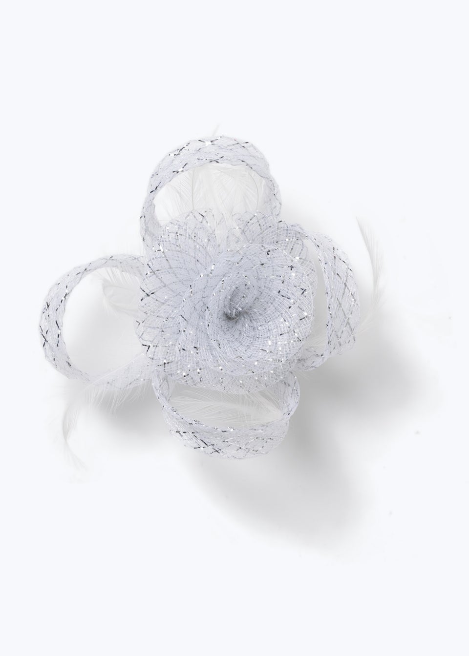 Muse Silver Flower Centre Fascinator Clip