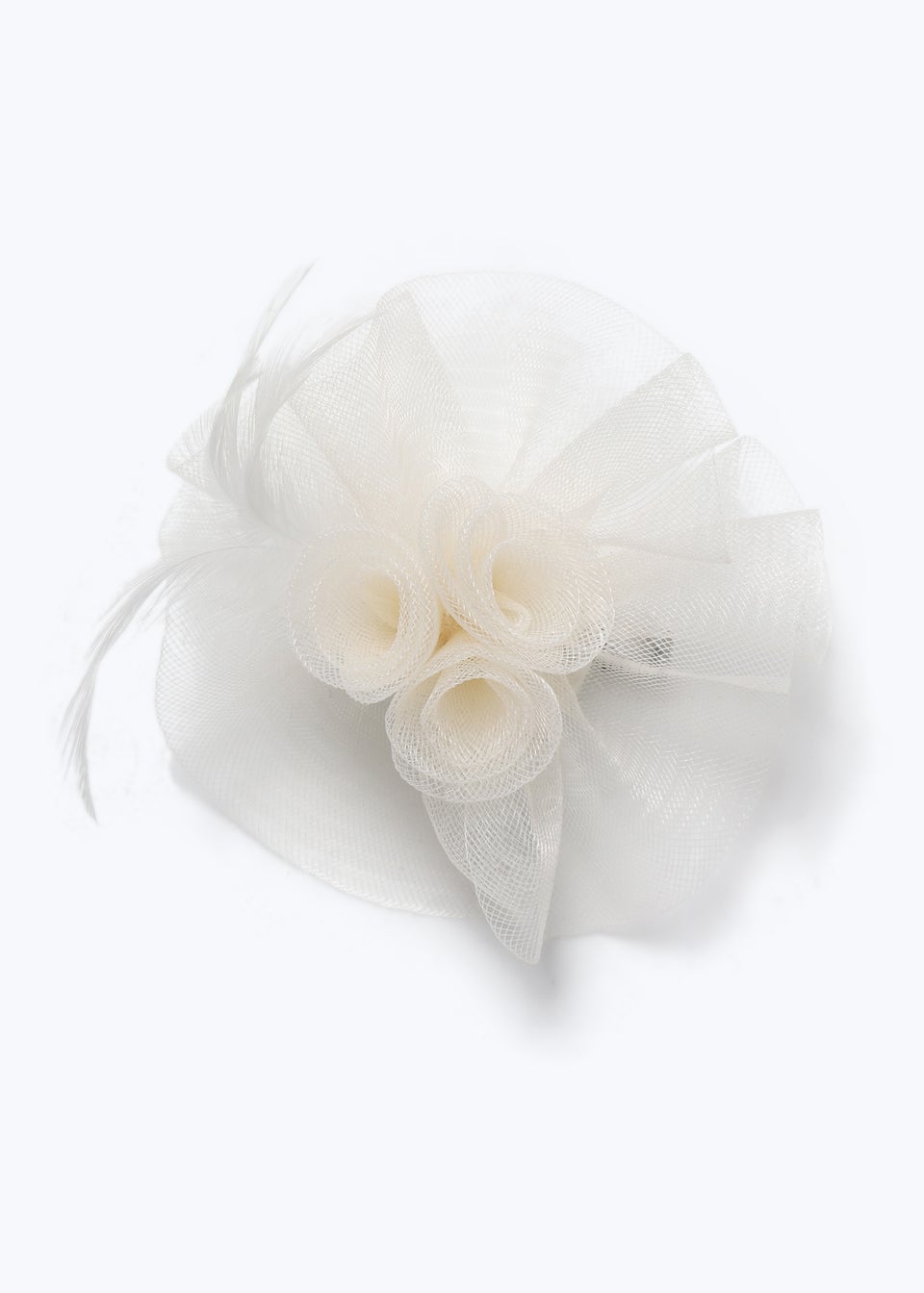 White Rose Feather Fascinator