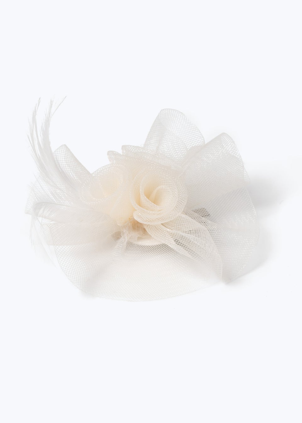 White Rose Feather Fascinator