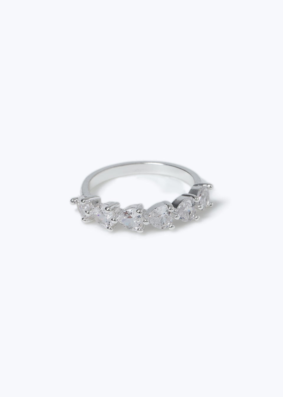 Silver Heart Stone Ring