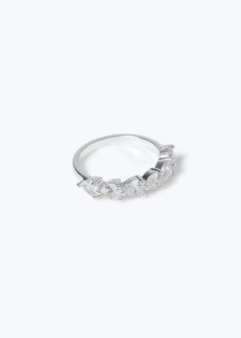 Silver Heart Stone Ring