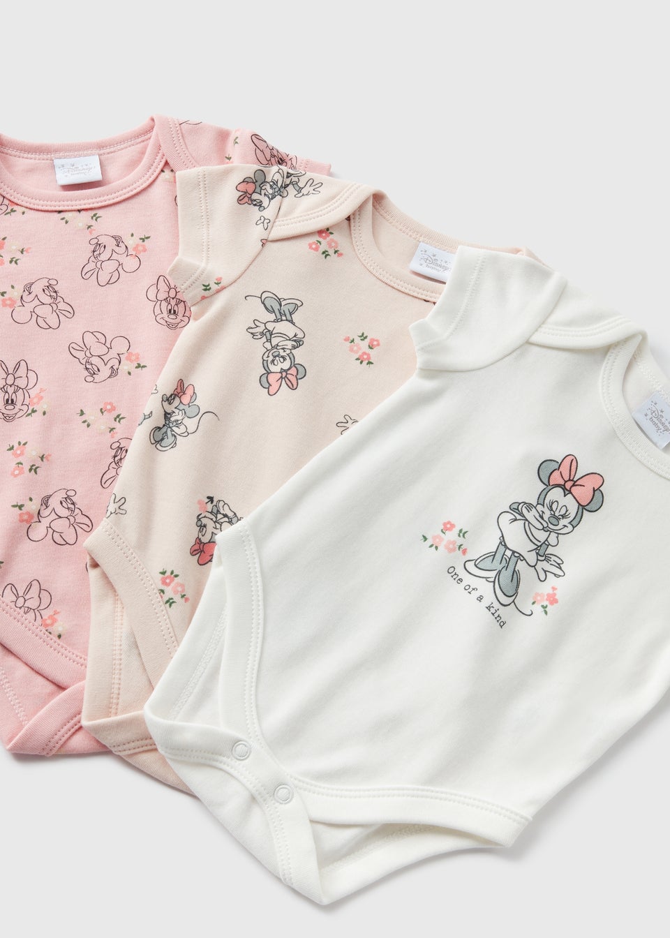 3 Pack Disney Baby Pink Minnie Mouse Vests Newborn 18mths Matalan