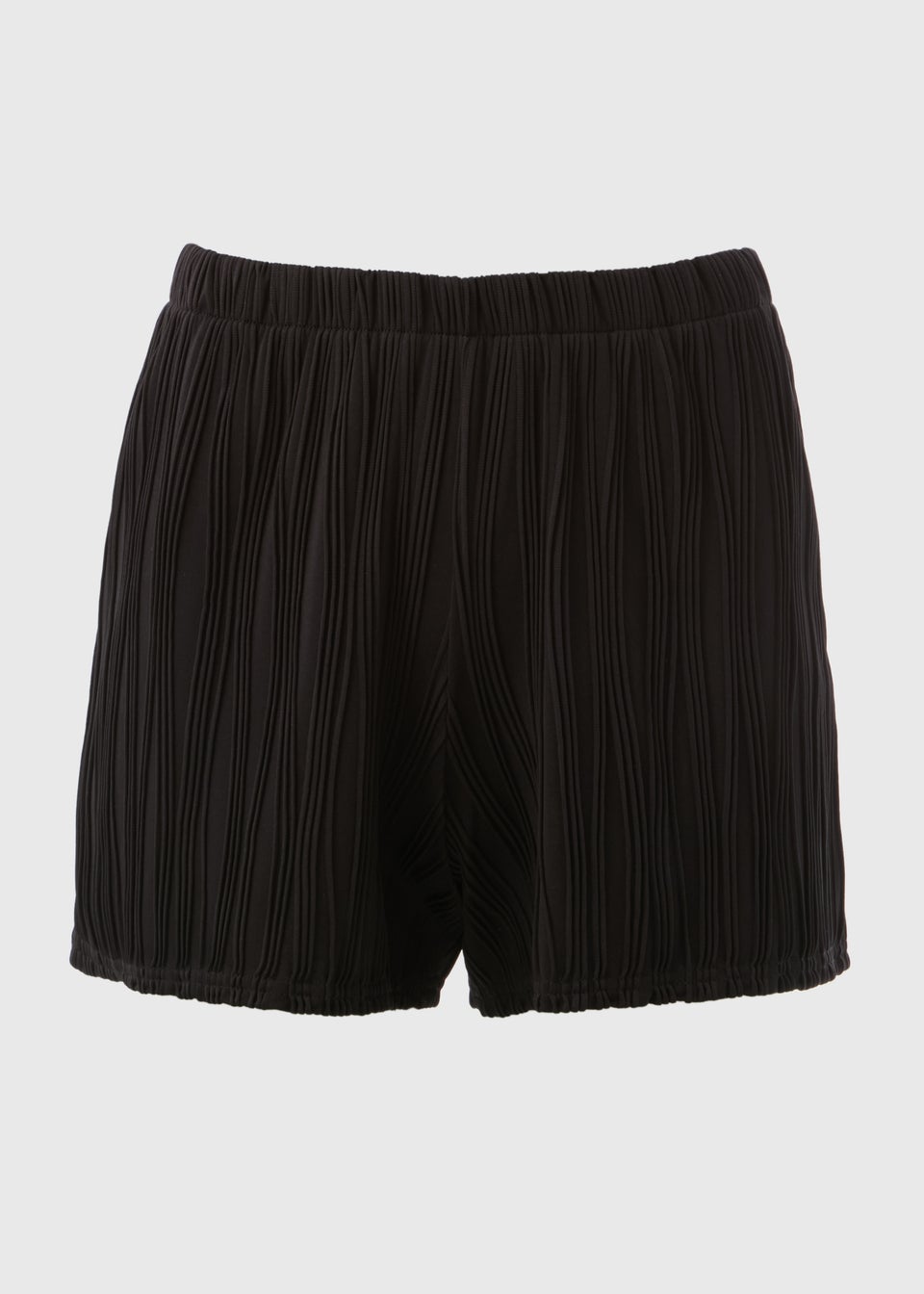 Black Textured Co Ord Shorts