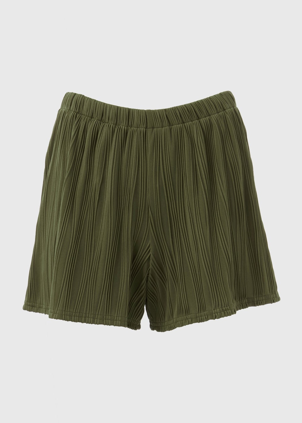 Khaki Textured Co Ord Shorts