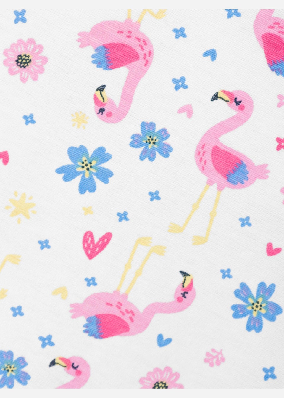 Girls White Flamingo Print Dress (9mths-5yrs)