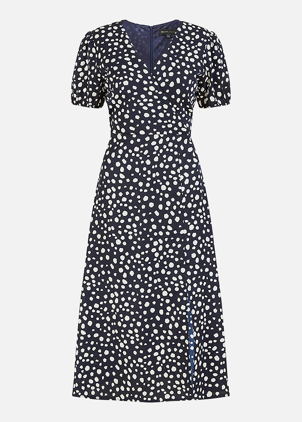 Mela Navy Spot Midi Tea Dress - Matalan