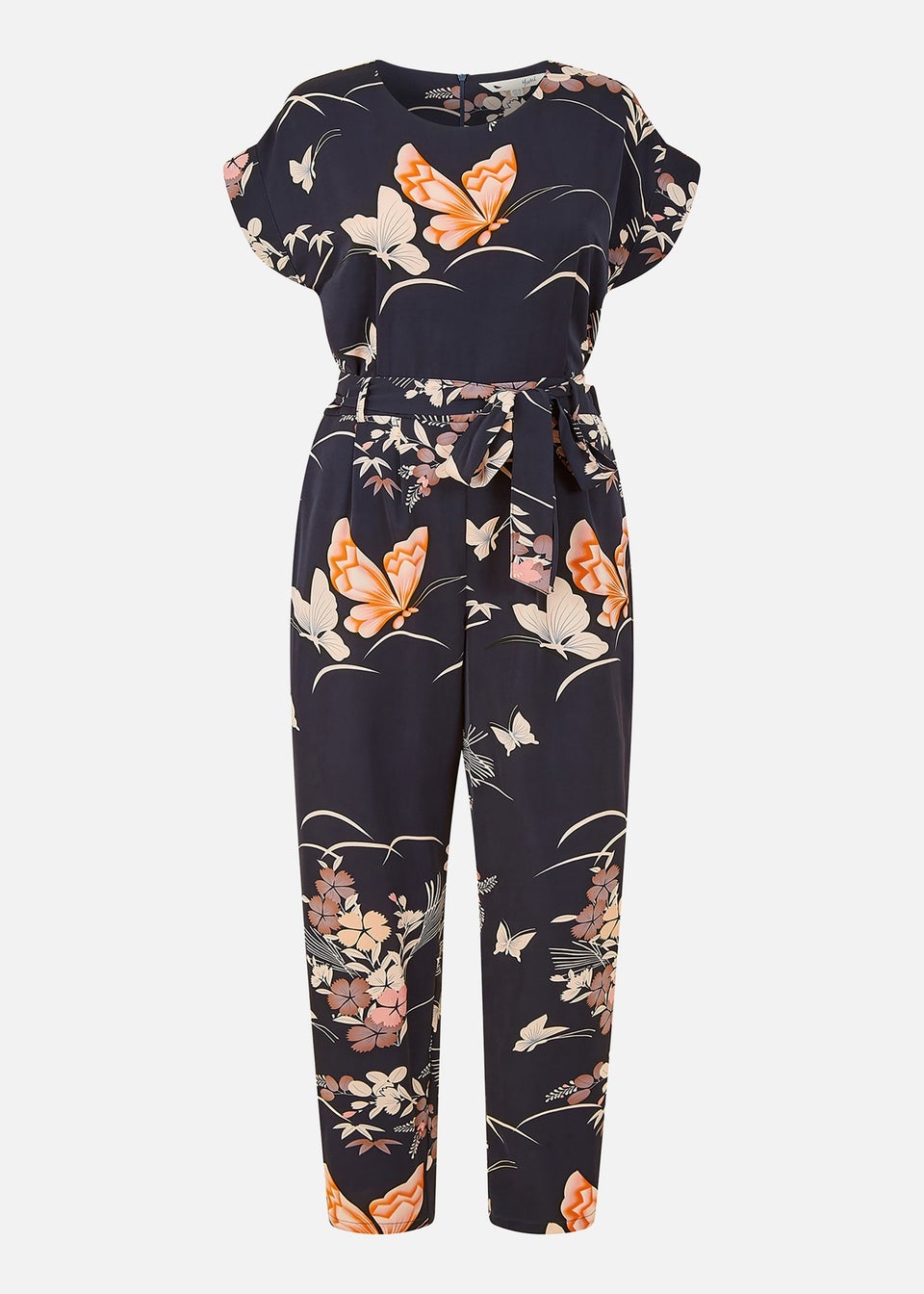 Yumi Navy Butterfly Print Jumpsuit