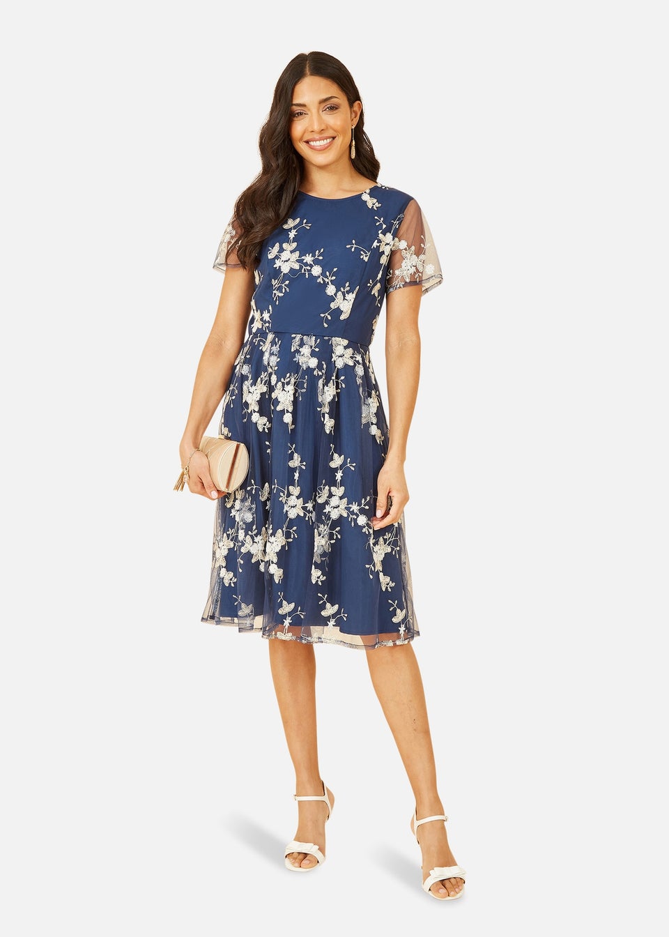 Navy skater dress for wedding store