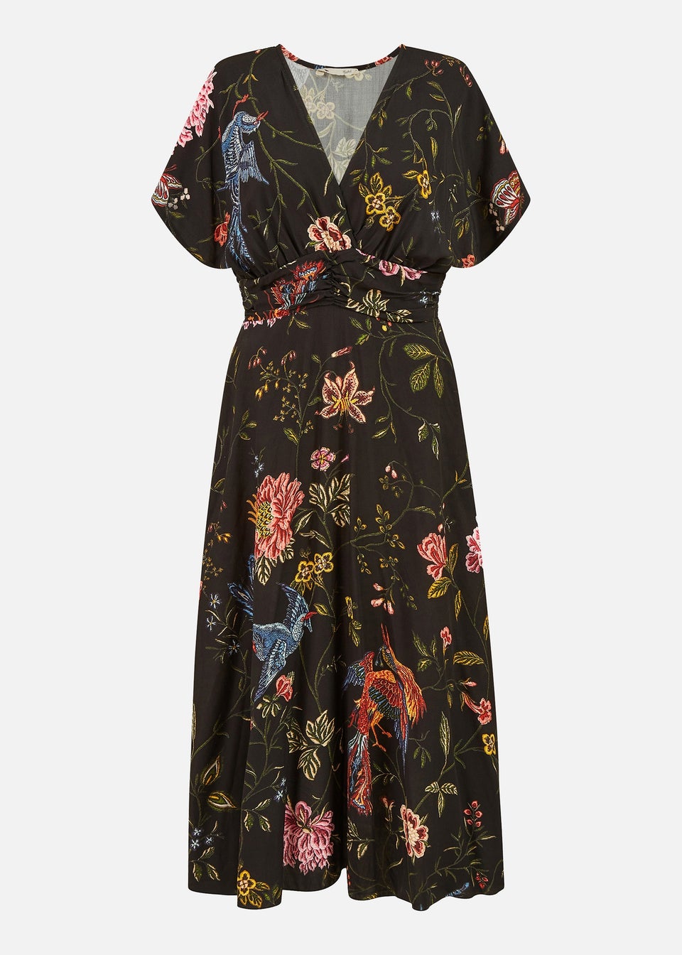 Black kimono midi dress best sale