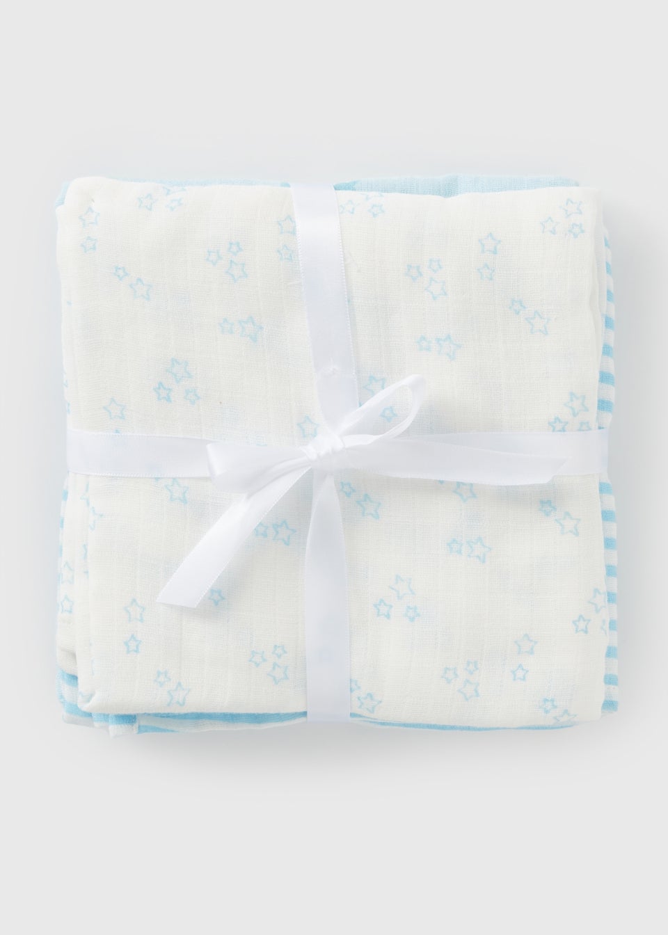 3-Pack Large Printed Muslin Squares – Baby Cloth, Reusable Nappy Bibs & Wipes – Grey