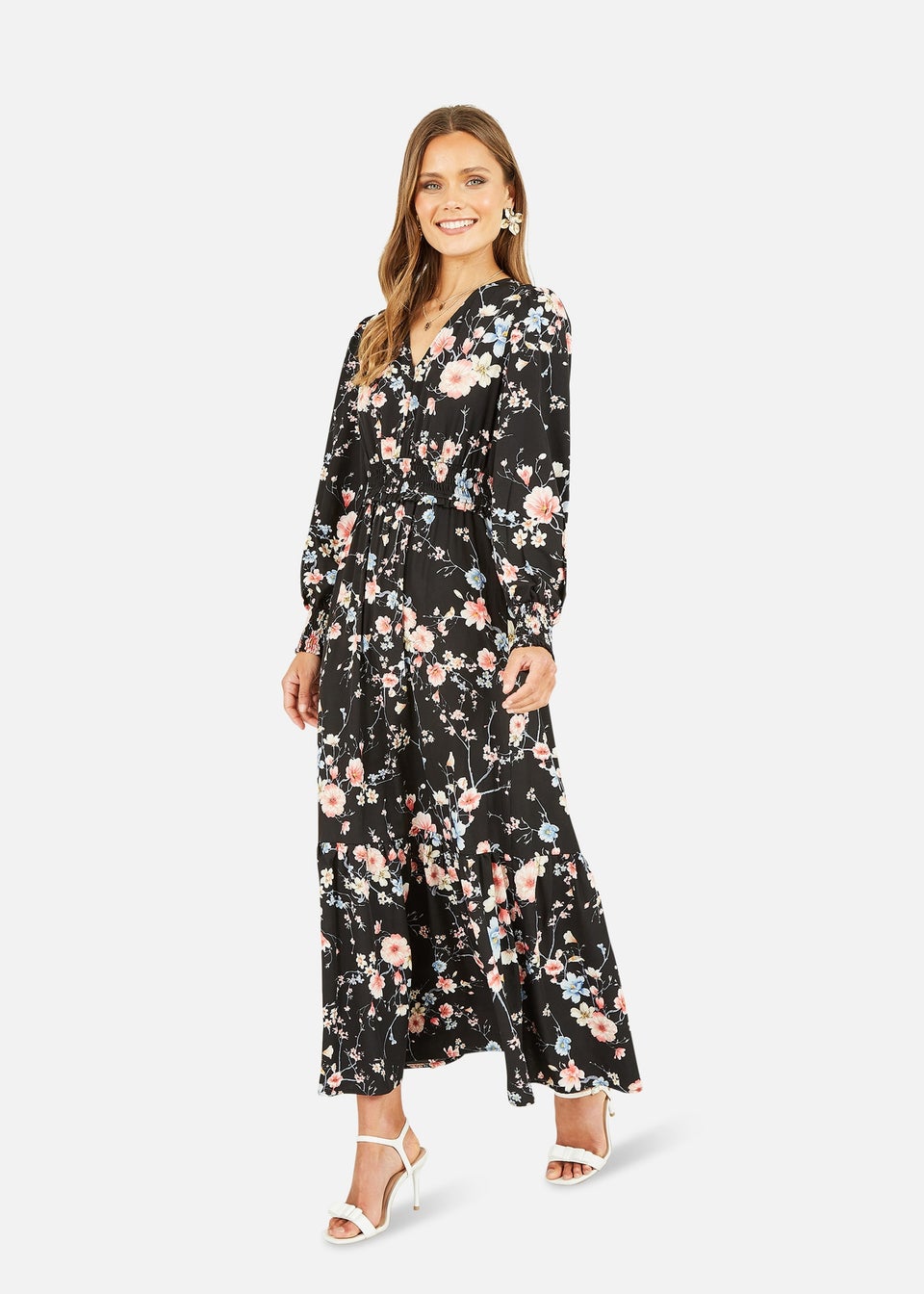 Yumi spring flower print maxi dress cheap