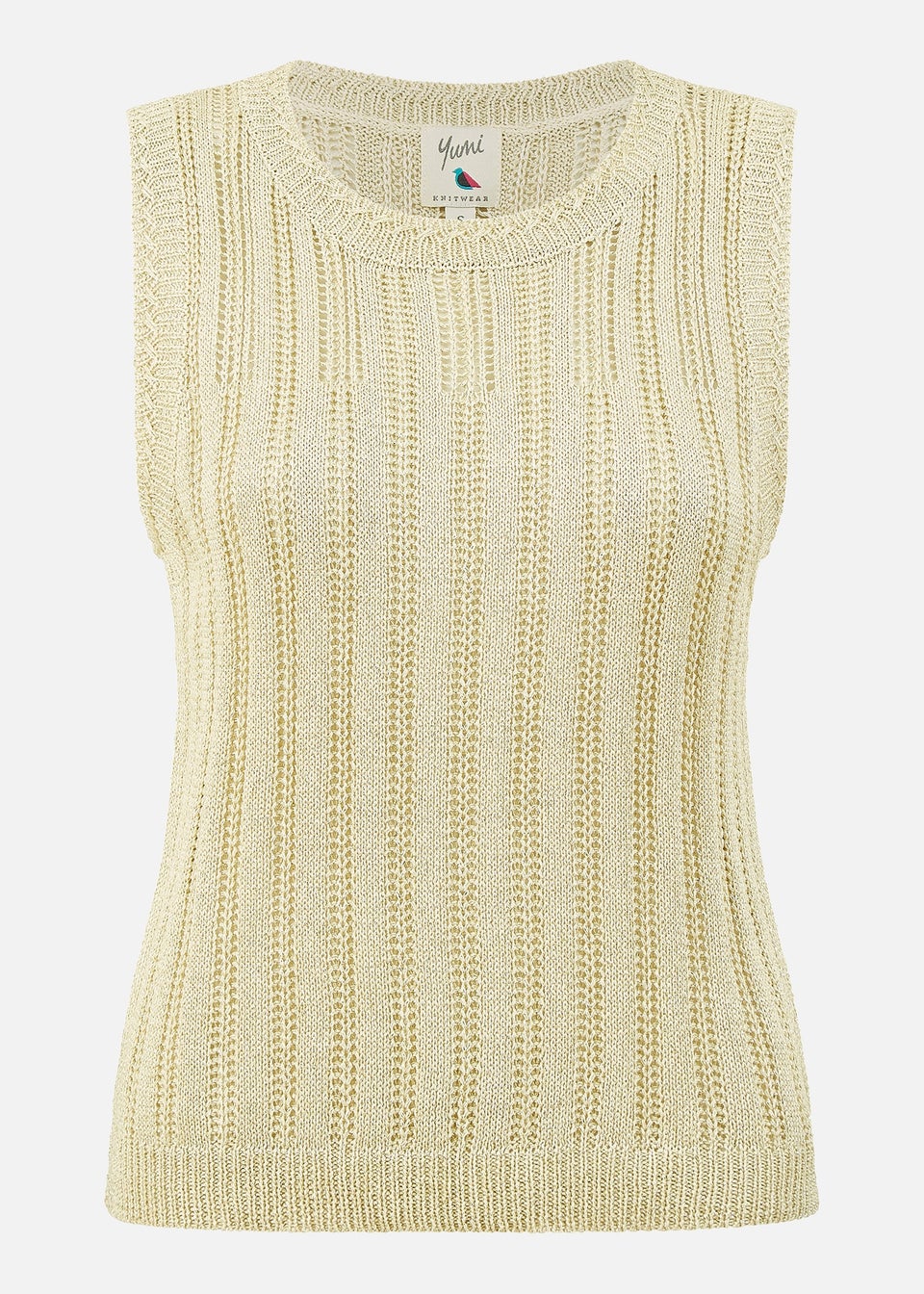 Yumi Gold Metallic Knitted Tank Top