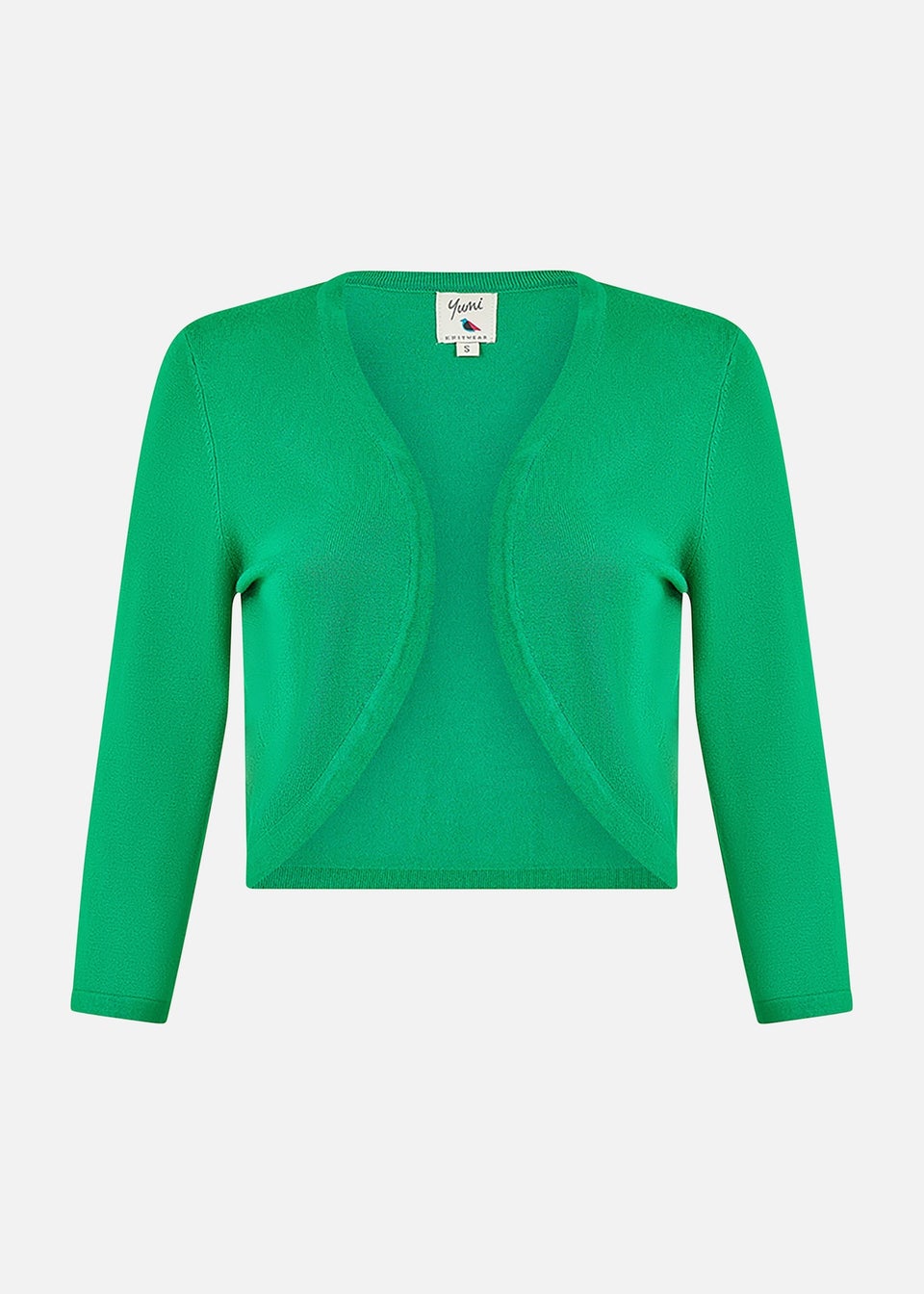 Yumi Green Knitted Curve Bolero