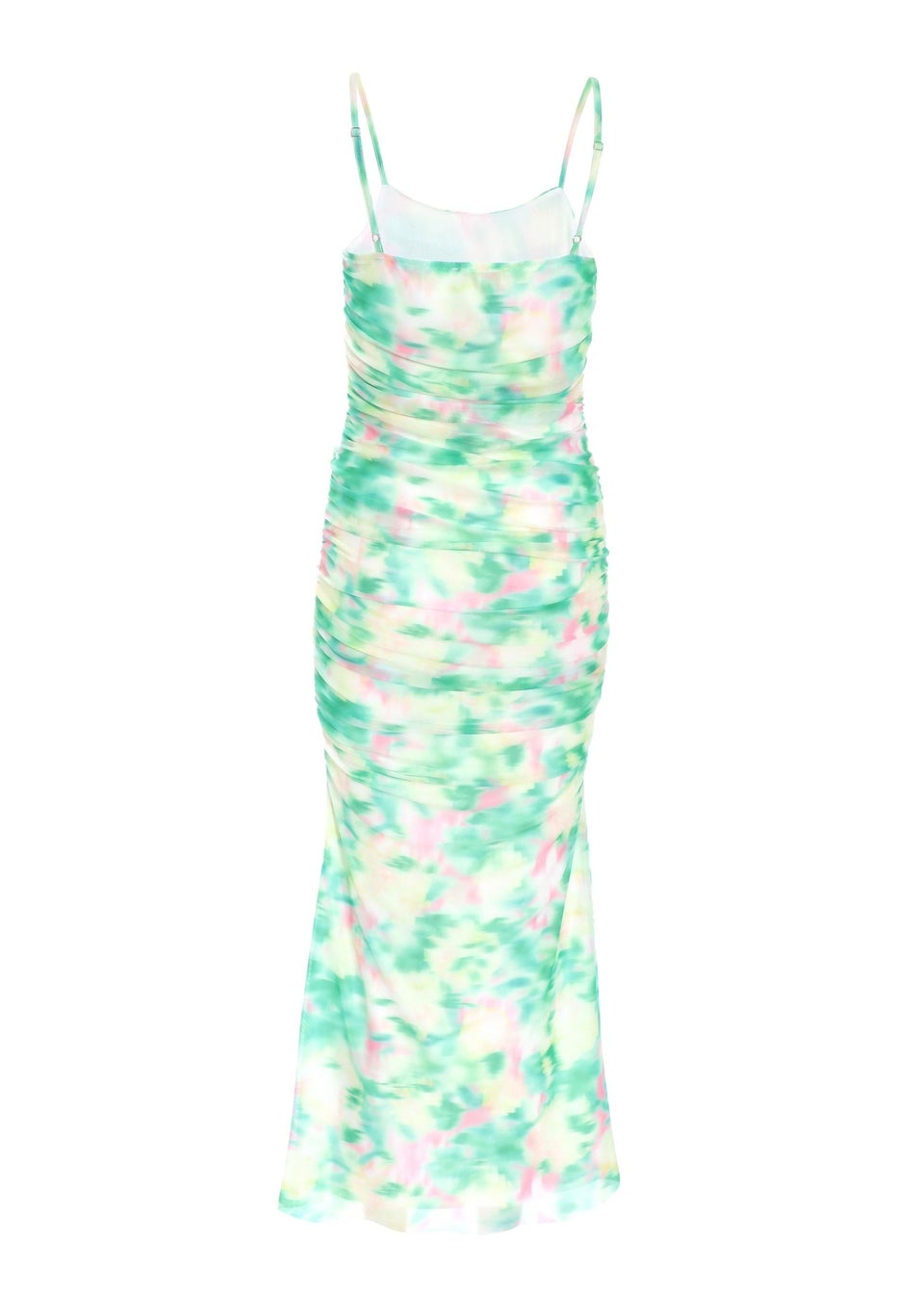 Quiz Green Petite Floral Abstract Mesh Midi Dress