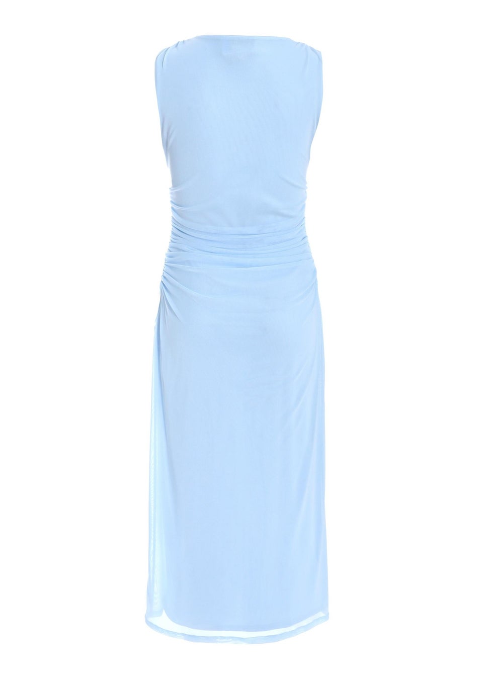 Quiz Blue Mesh Ruched Bodycon Midaxi Dress