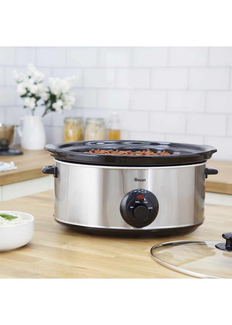 Swan Stainless Steel Slow Cooker (6.5L)