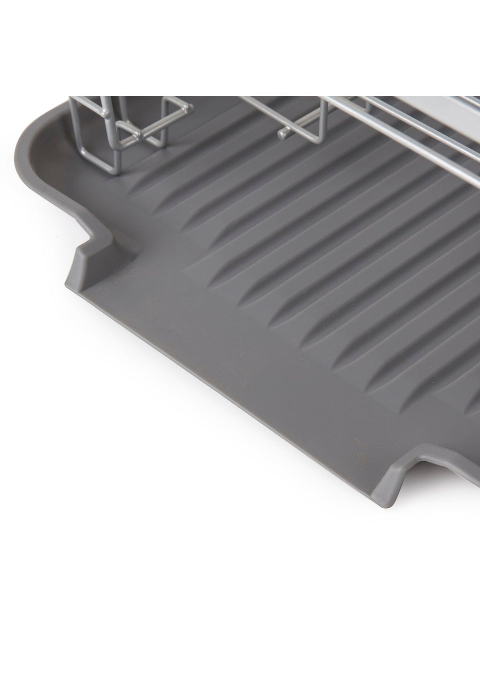 Tower Grey Compact Dishrack With Cutlery
