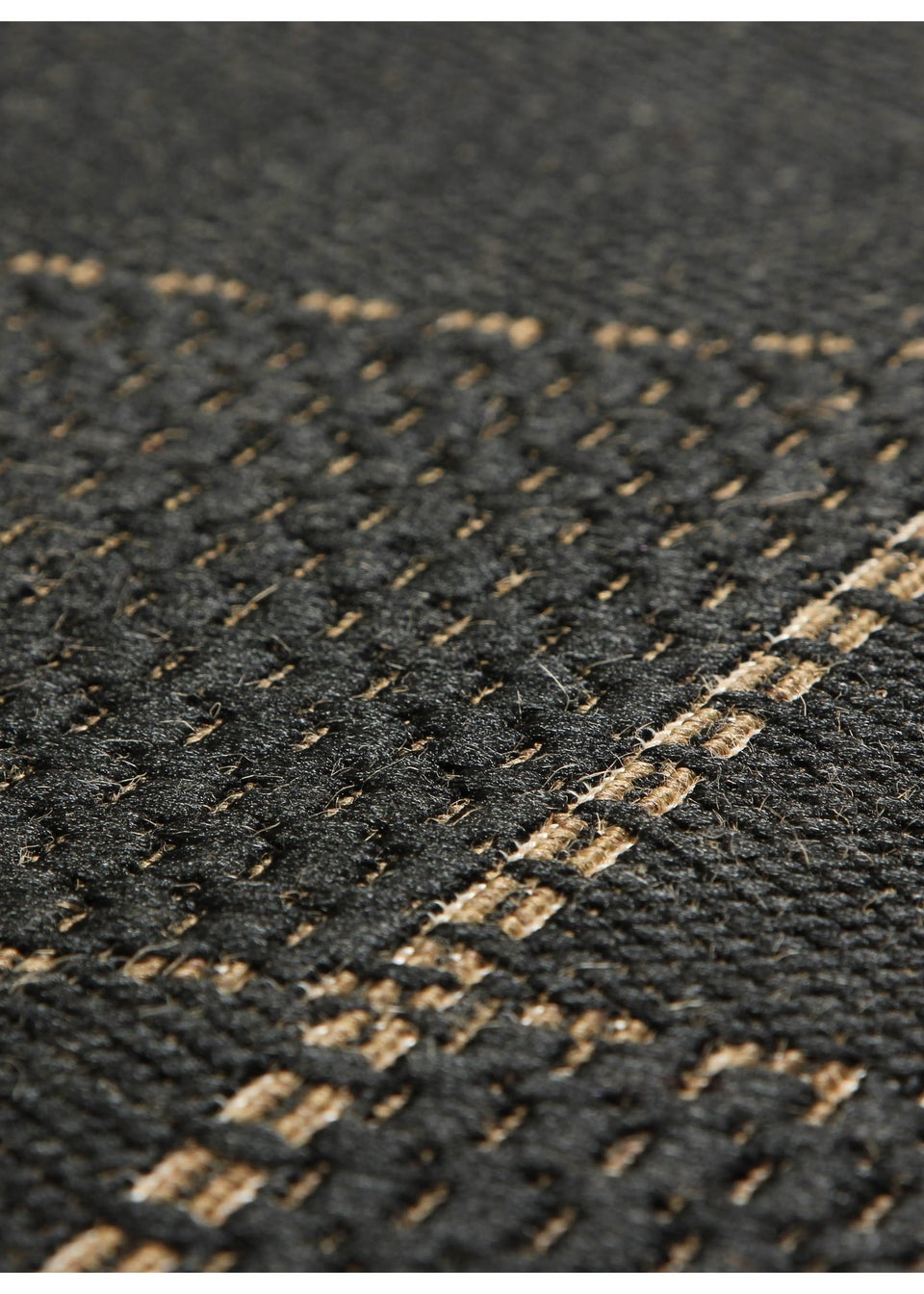 Homemaker Black Check Gel Backed Flatweave Runner (060x230cm)