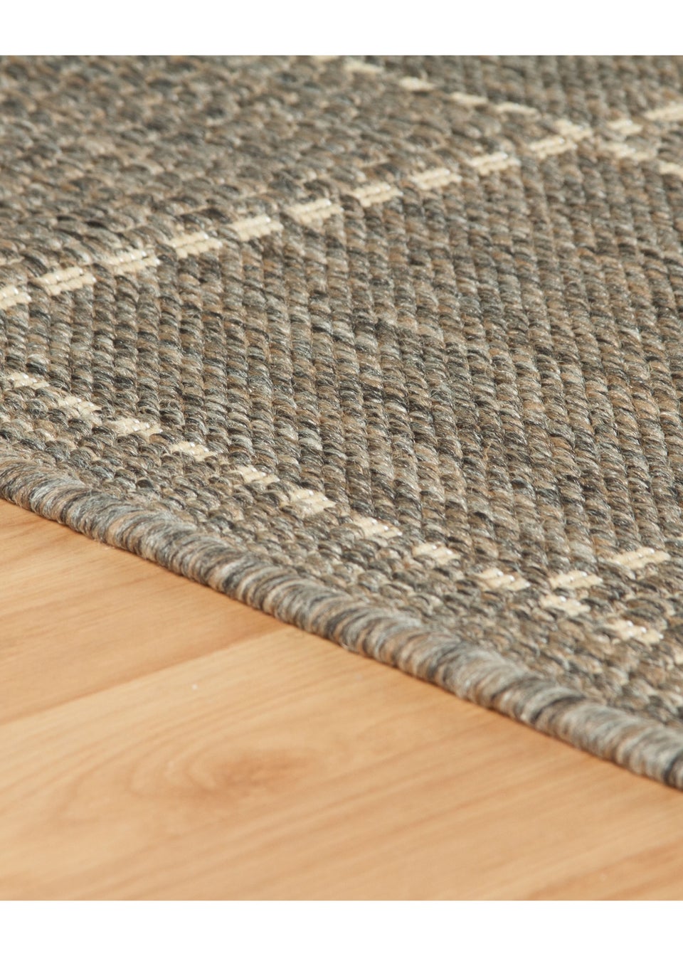 Homemaker Grey Check Gel Flatweave Rug