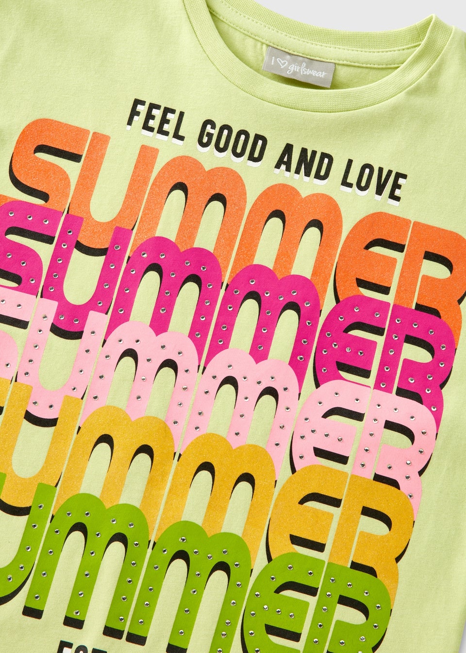 Girls Lime Summer Slogan Graphic T-Shirt (7-13yrs)