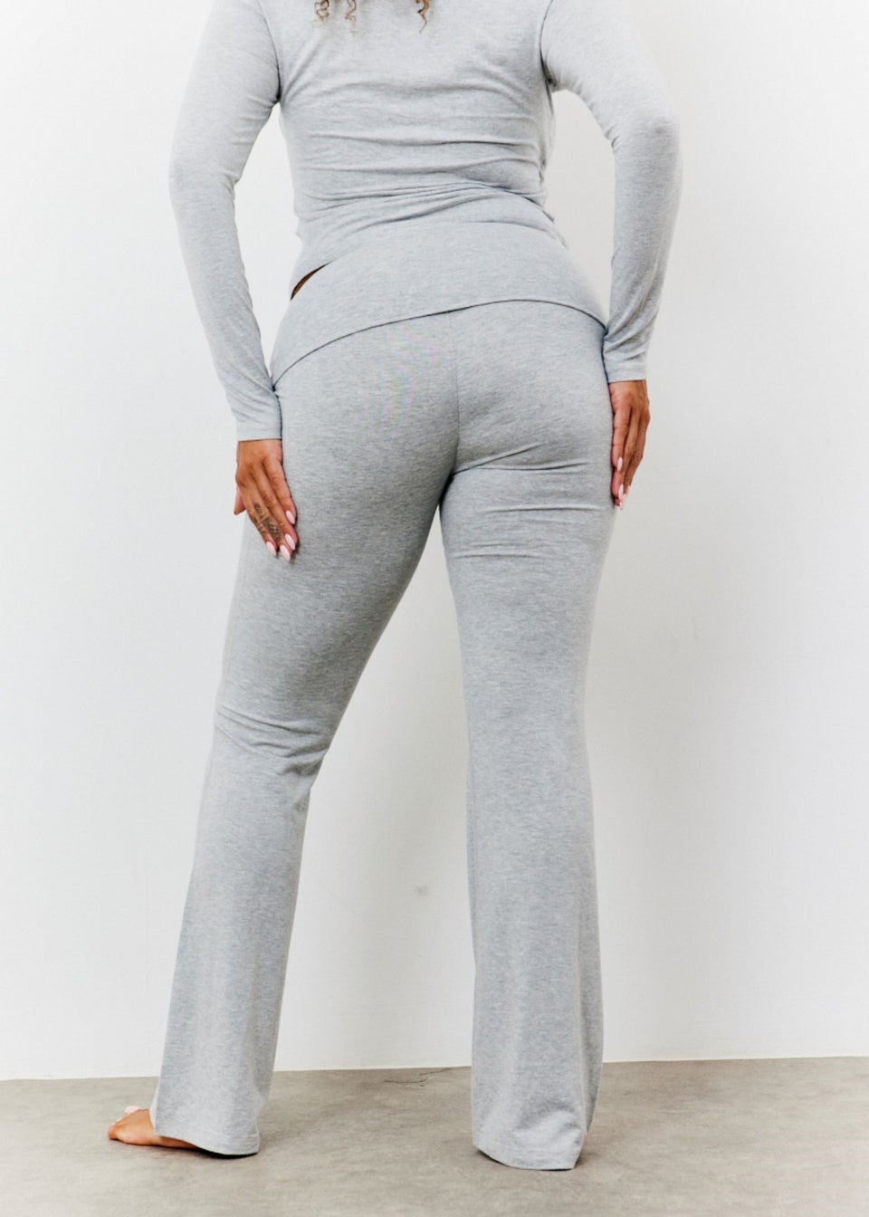 In The Style Grey Flare Trousers