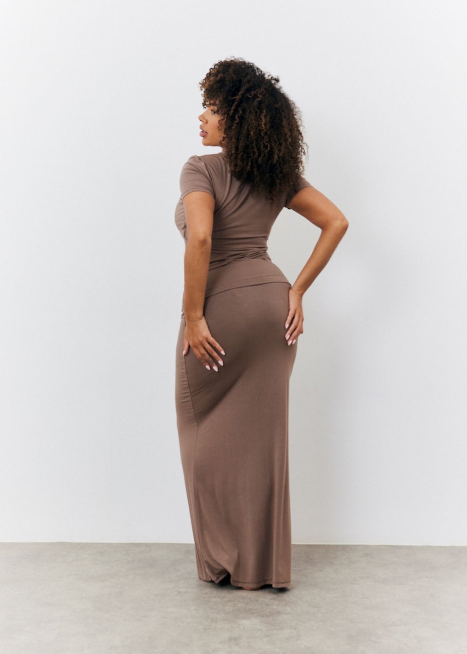 In The Style Brown Maxi Skirt