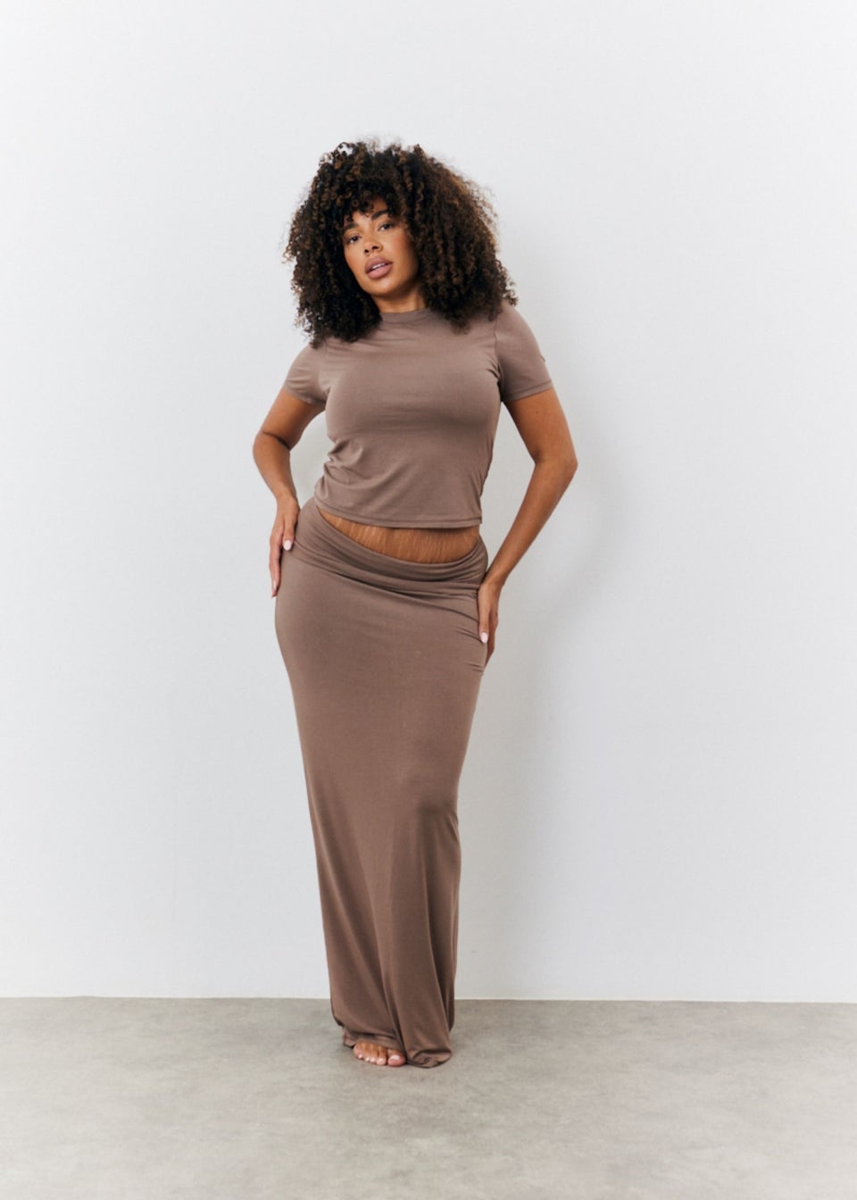In The Style Brown Maxi Skirt Matalan