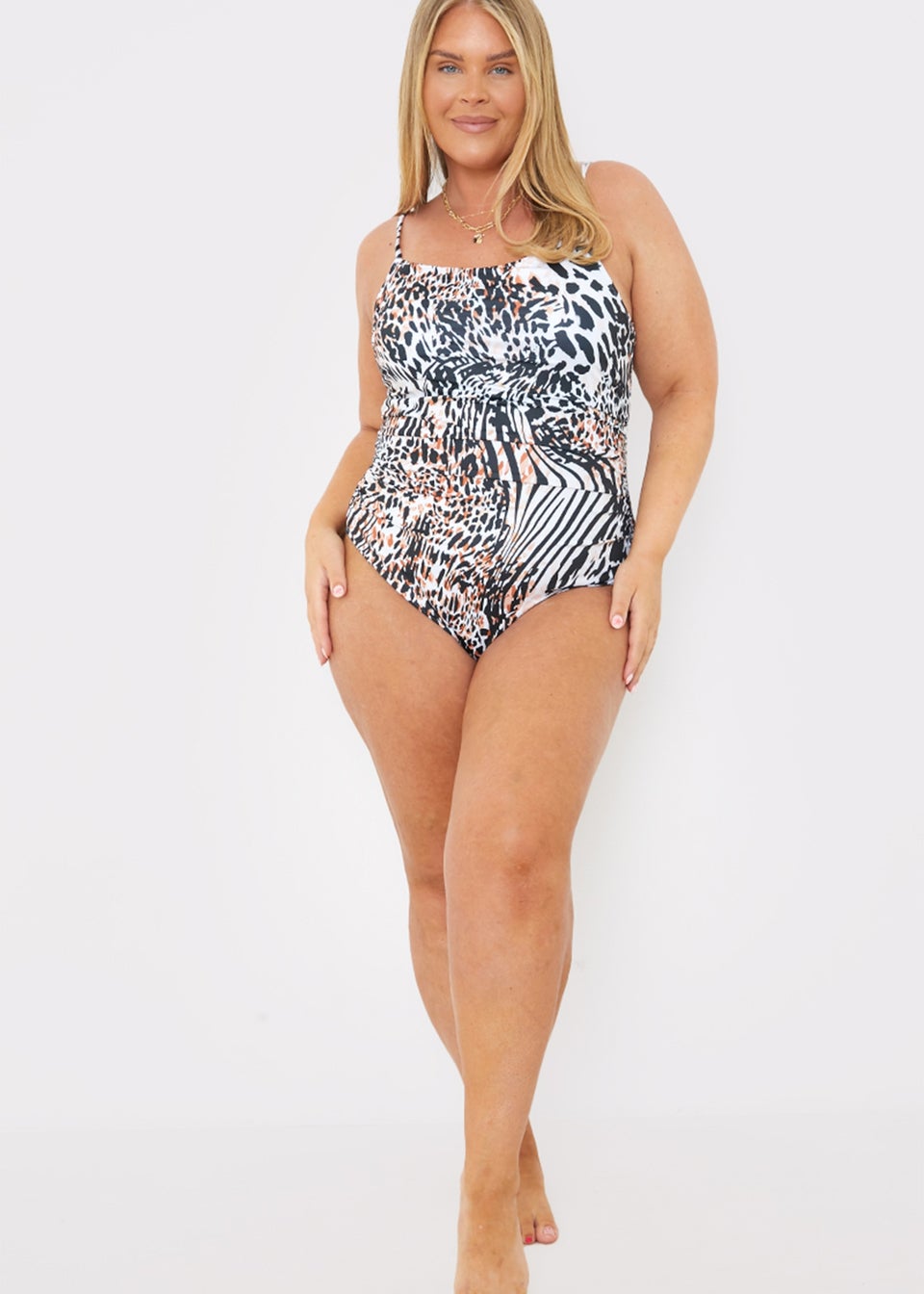 In The Style White Animal Print Swimsuit