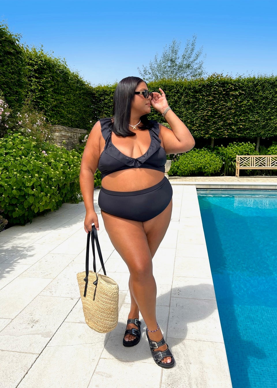 In The Style Black Co Ord High Bikini Bottoms Matalan