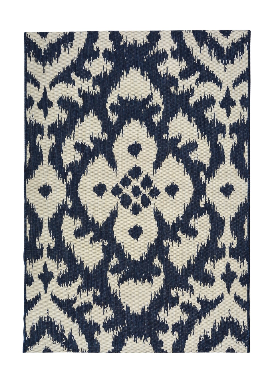 Homemaker Compass Navy Ikat Flower Rug