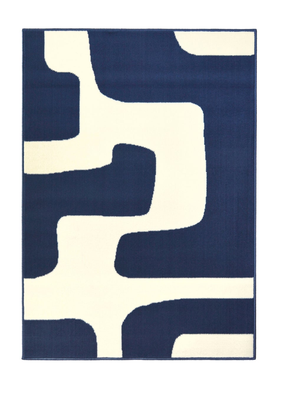 Homemaker Maestro Navy Geo Blocks Rug (200x290cm)