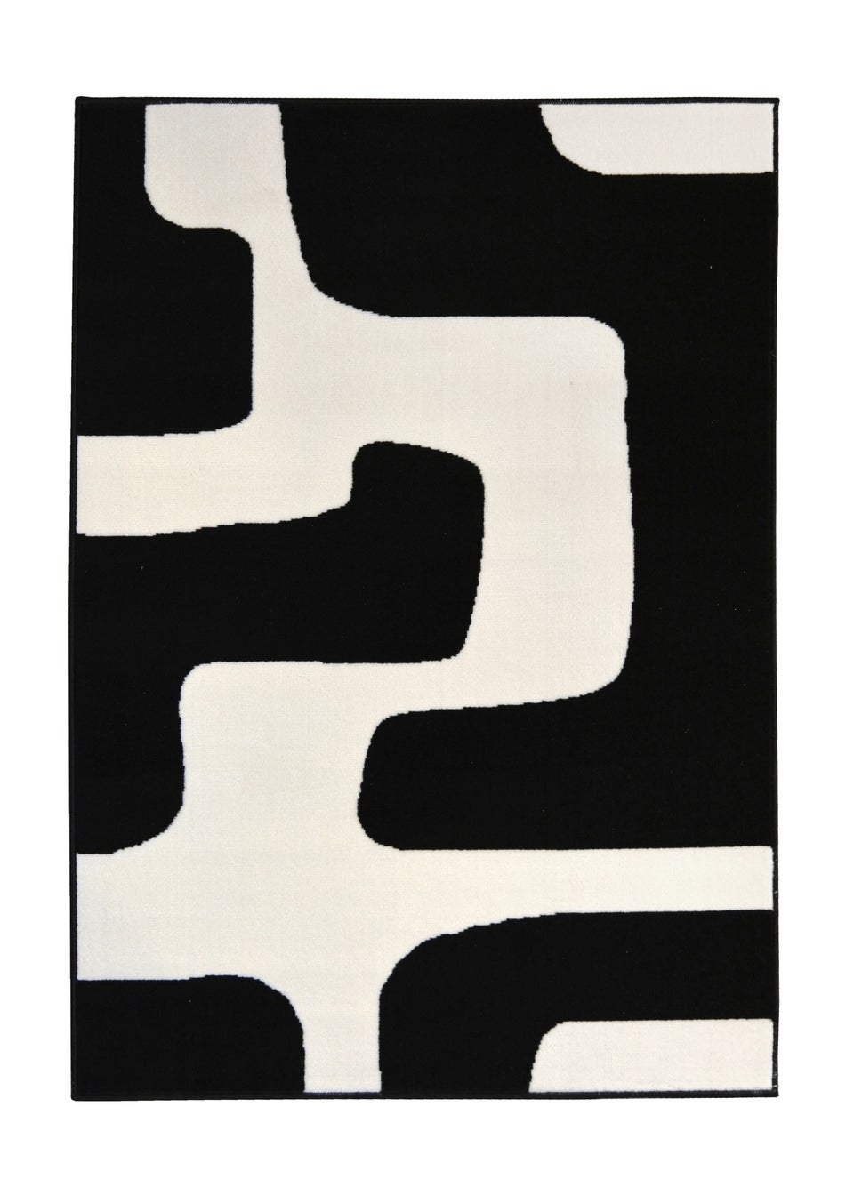 Homemaker Maestro Black Geo Blocks Rug (160x230cm)