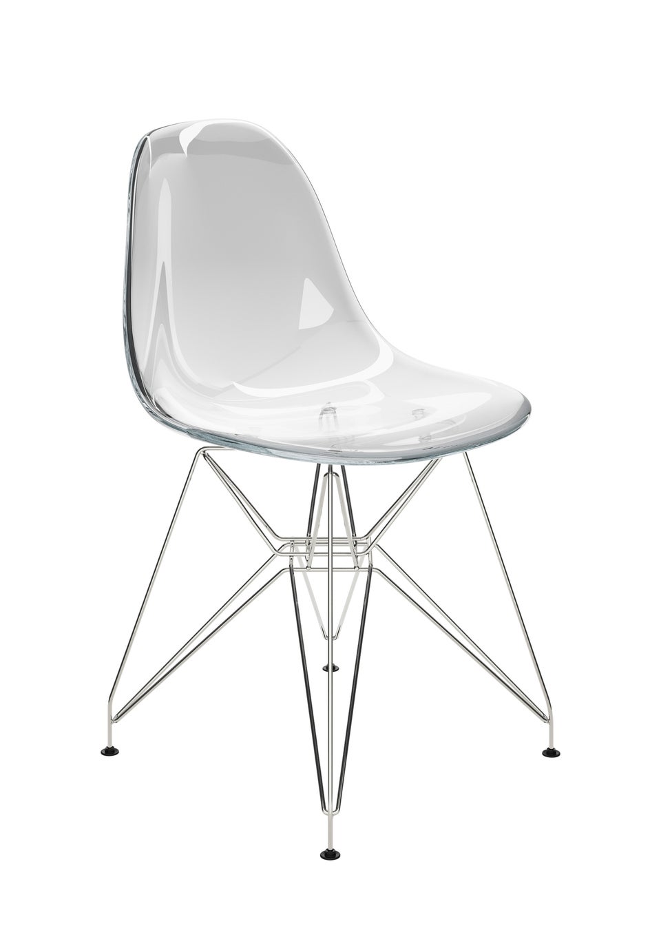 Aura Calama Clear/Silver Legs Dining Chair (Pack Of 2)